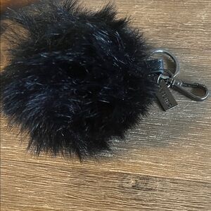 C’est Moi Black Faux Fur Keychain/purse clip